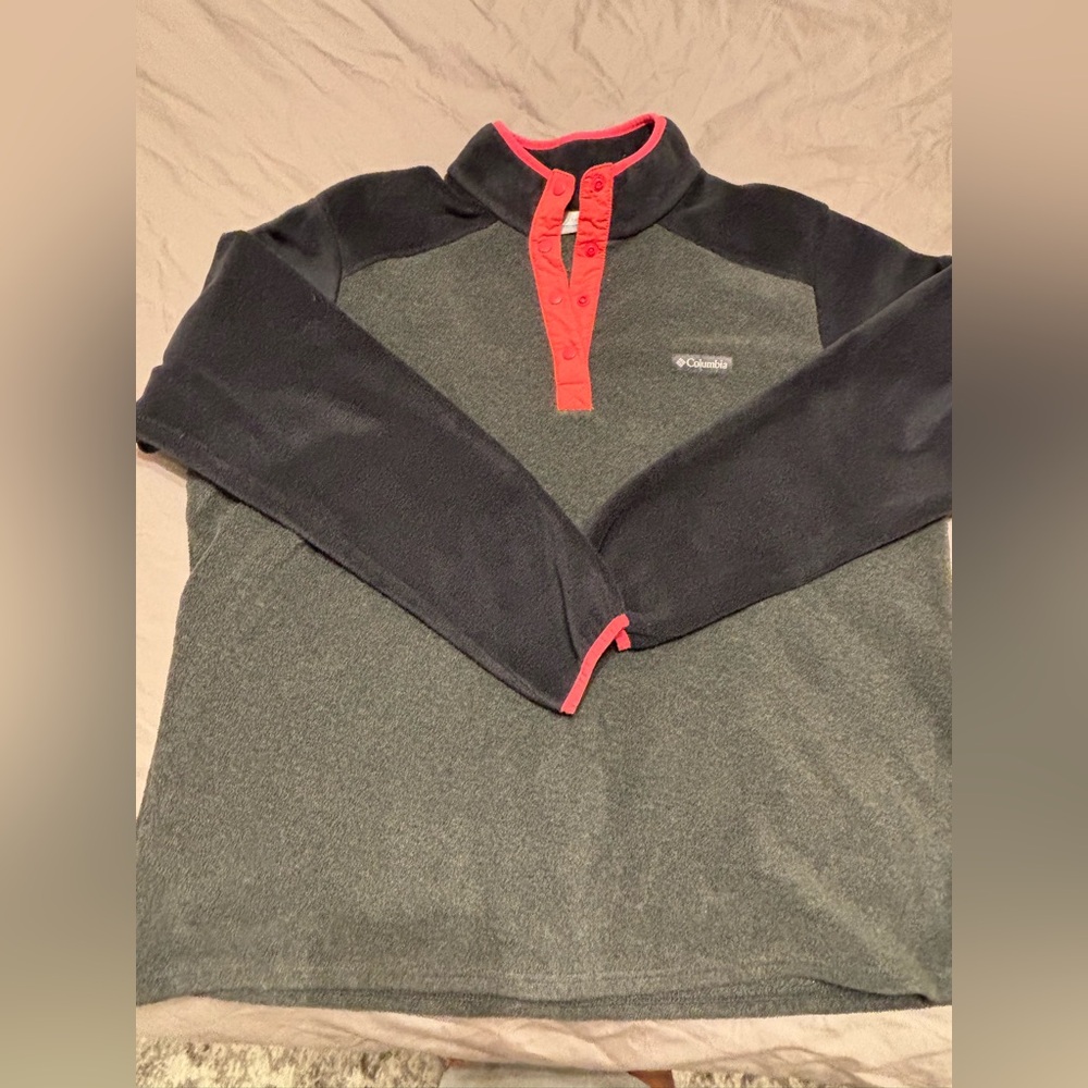 Columbia Fleece Pullover XXL Snap Neck Sweatshirt Cozy Outdoor